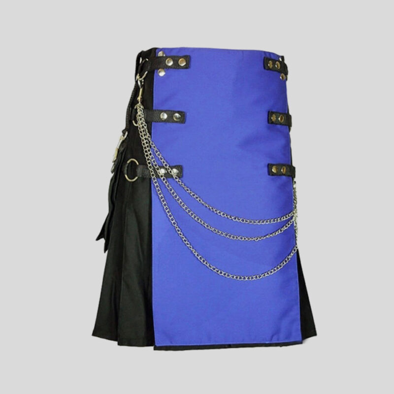 Fashion Kilt With Multi Color Apron And Pockets